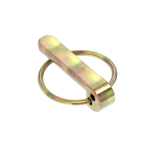 Yellow zinc-plated quick lock pin with circular retaining rings for John Deere parts and lubricants under $50 collection