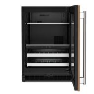 24-inch undercounter panel-ready beverage center with metal racks and dual temperature zones in KitchenAid appliances collection