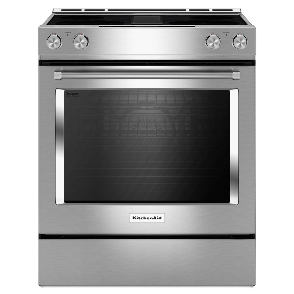 30-Inch 4-Element Electric Downdraft Slide-In Range
