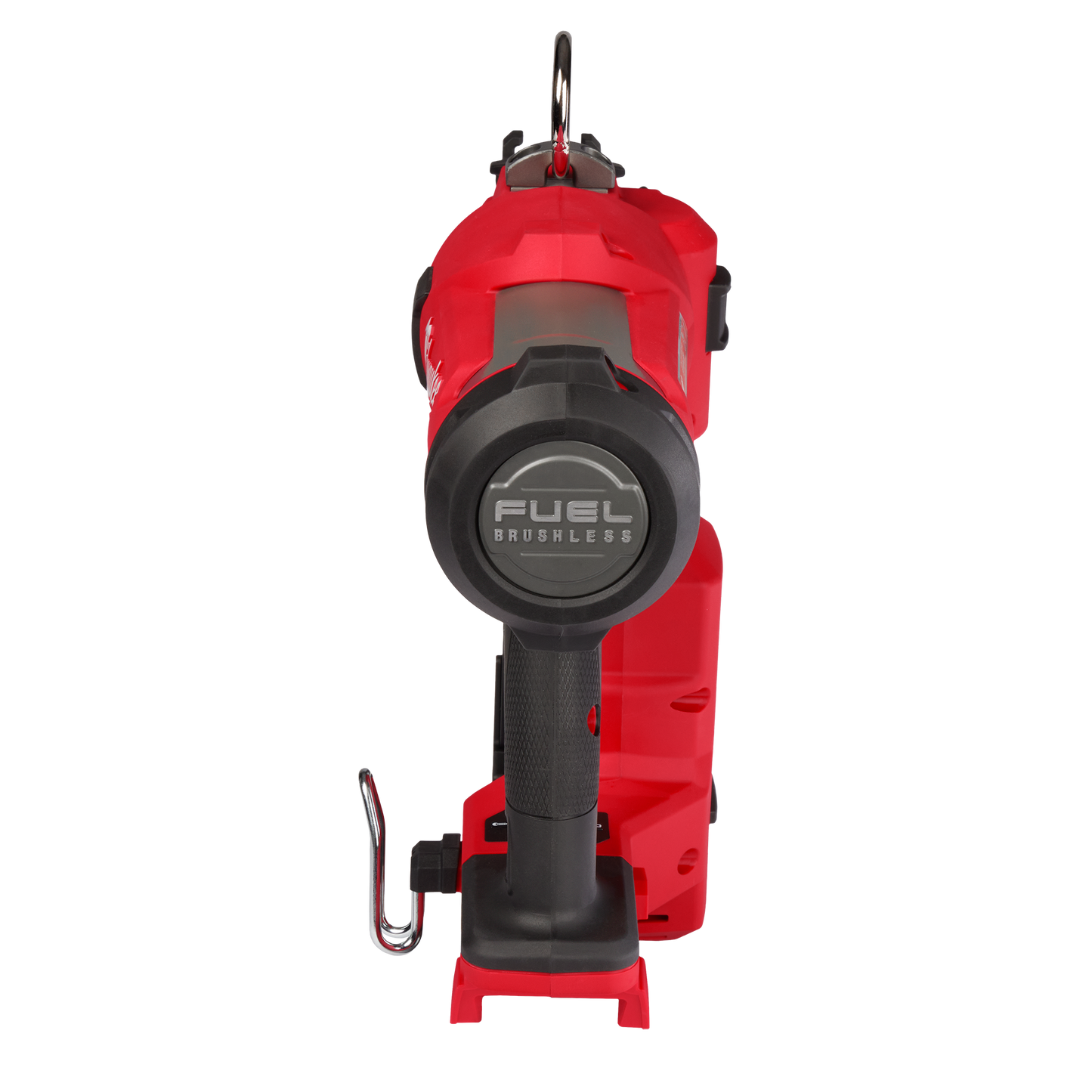 Red cordless utility stapler with black grip and brushless motor for heavy-duty fencing and home improvement tasks