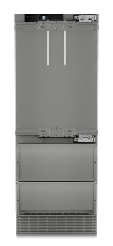 Built-in stainless steel refrigerator freezer unit with electronic control panel in Appliances collection