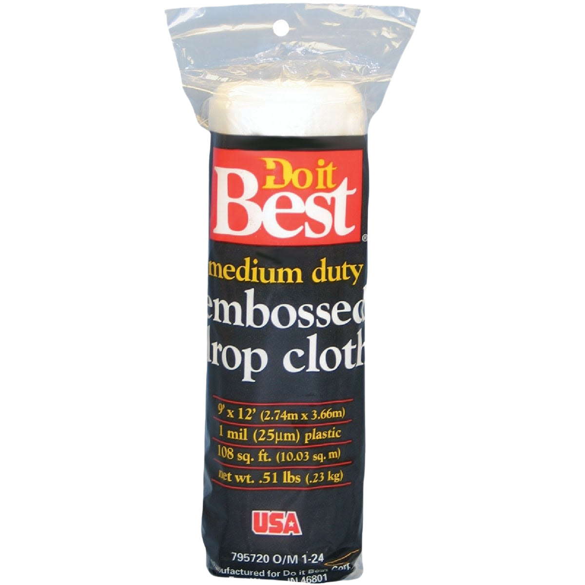 Clear embossed medium duty plastic drop cloth roll for surface protection in paint and home improvement supplies collections