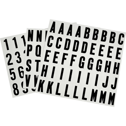 Sheets of black adhesive vinyl letters and numbers for home improvement and signage in Hardware and Under $50 collections