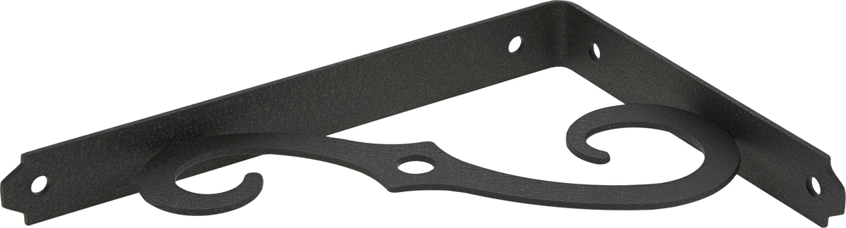 Hardware Essentials Ornamental Shelf Bracket Antique Black (8" x 5-1/2")
