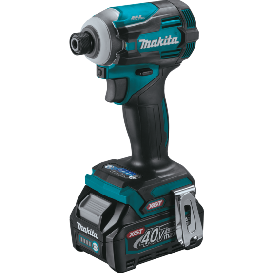 Cordless impact driver with 40V battery, four-speed settings, and ergonomic design for home improvement tasks
