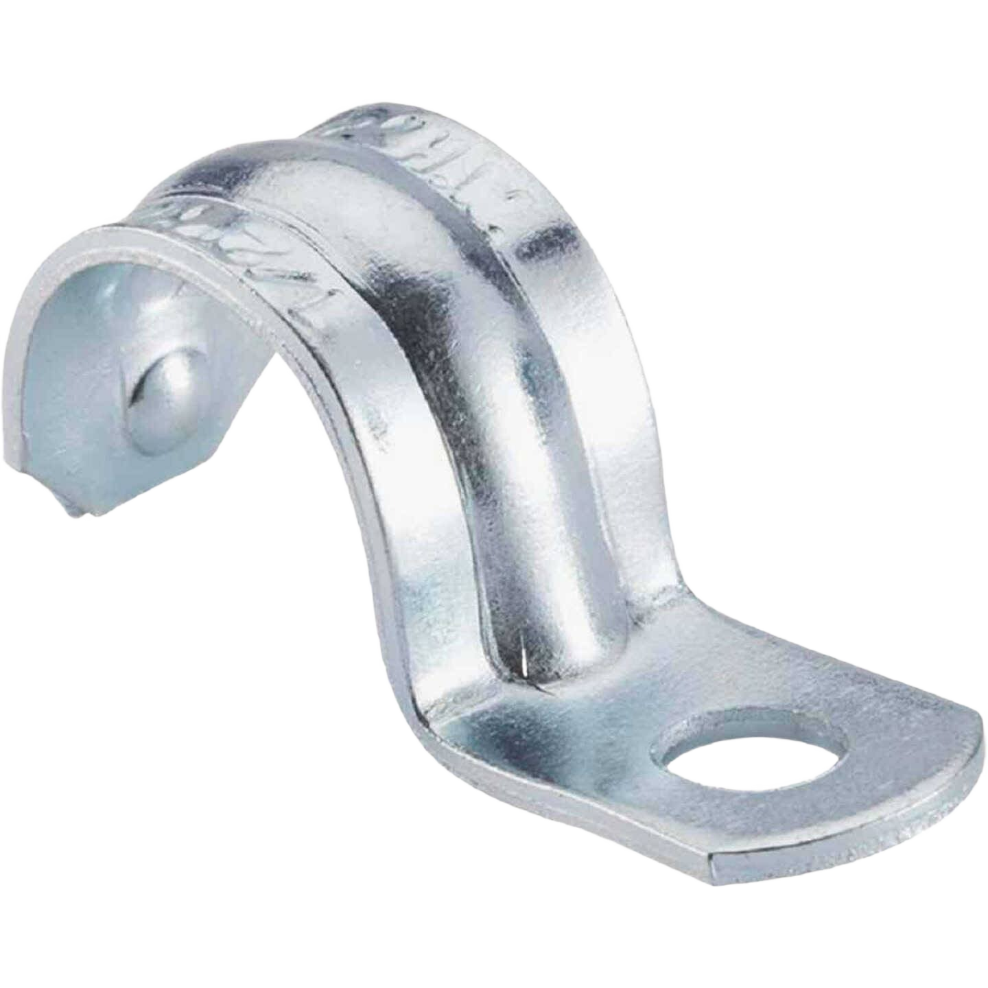Galvanized steel conduit strap with single hole for EMT conduit fastening in electrical and conduit collections under $50