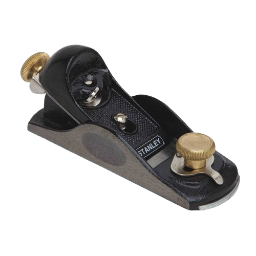 Black and brass metal block plane with adjustable blade for smooth wood shaping in tools and home improvement tasks