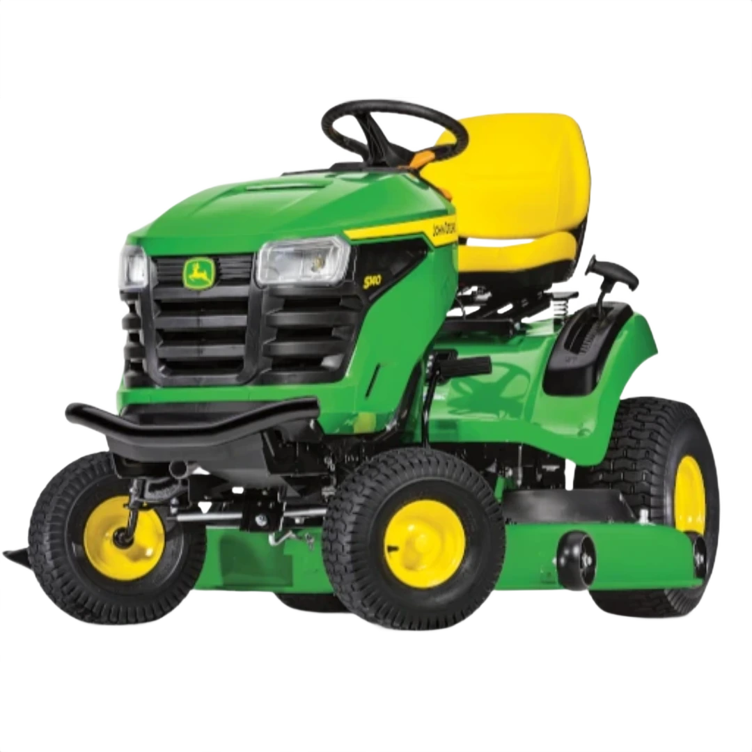 Green and yellow John Deere lawn tractor with a 48-inch deck and black accents for home lawn care tasks