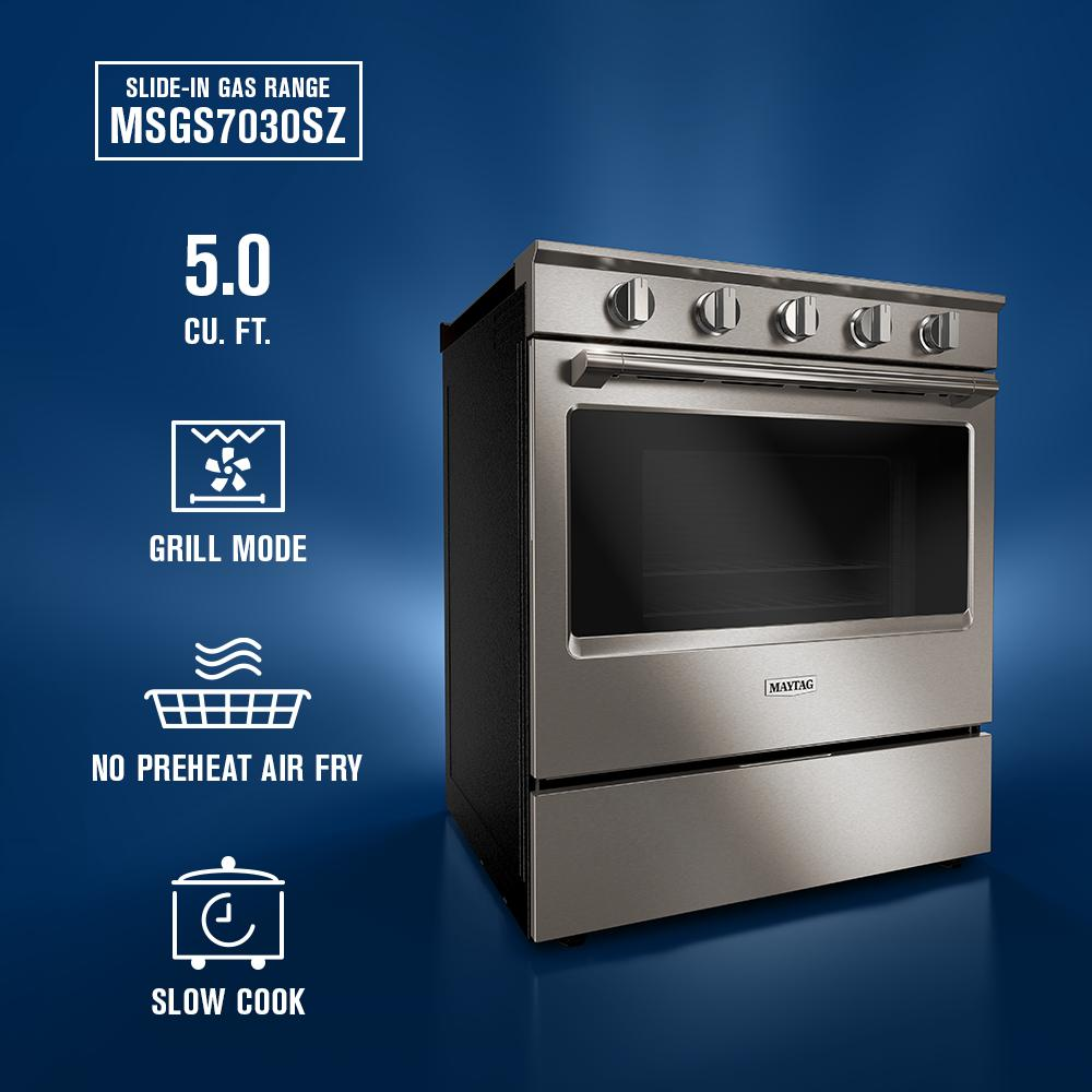 30-Inch Wide Slide-In Gas Range with Grill Mode and No Preheat Air Fry - 5.0 Cu. Ft.