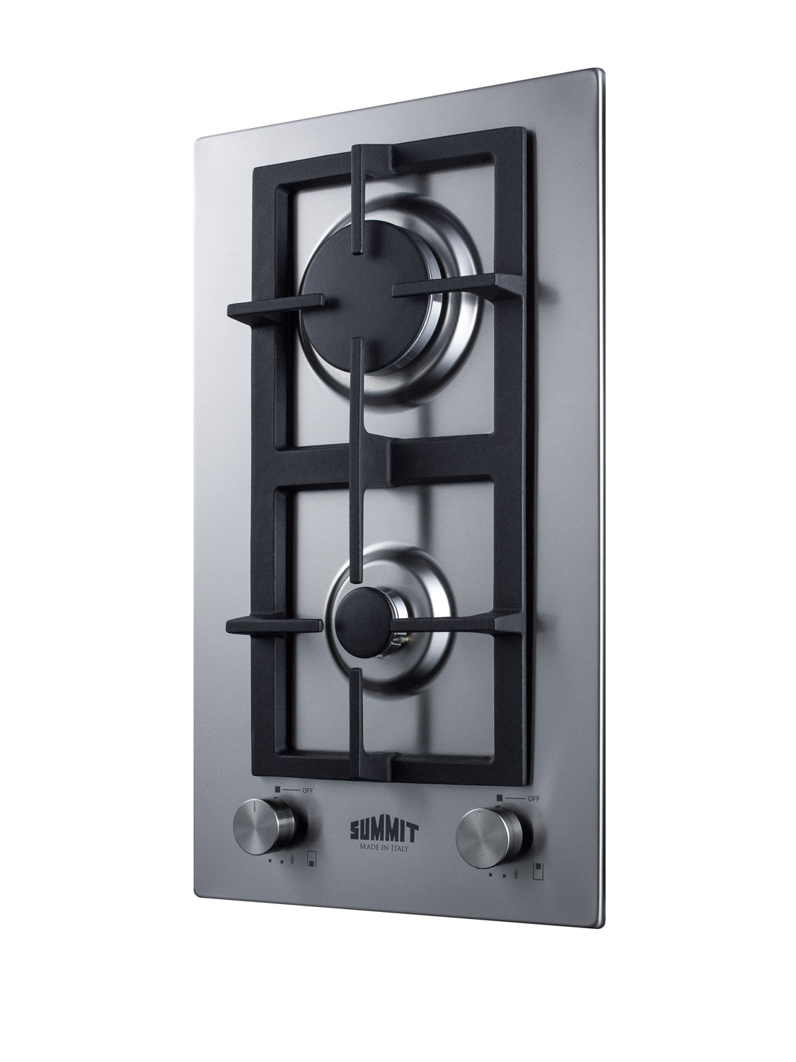 12" Wide 2-Burner Propane Gas Cooktop In Stainless Steel