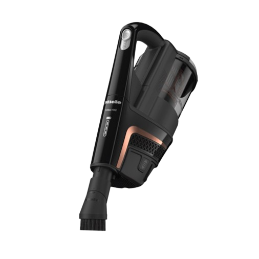 Compact graphite black cordless vacuum with ergonomic handle and pet hair cleaning nozzle for home use
