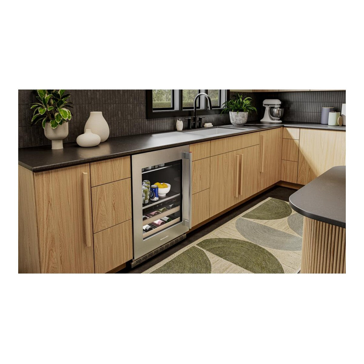 4.8 Cu. Ft. 24-Inch Panel-Ready Beverage Center with 14-Wine Bottle Capacity and Metal-Front Racks