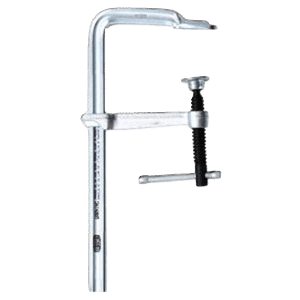 Steel F-clamp with adjustable screw for welding and metalworking in tools and home improvement tasks