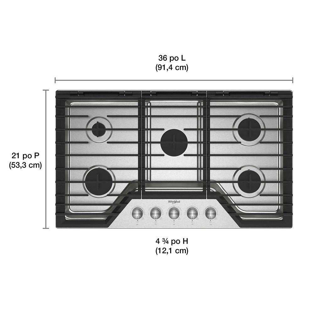 36-inch Gas Cooktop with 5 Burners and EZ-2-Lift™ Hinged Cast-Iron Grates