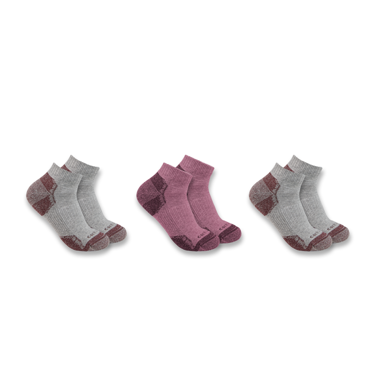 Carhartt Midweight Cotton Blend Low Cut Sock 3 Pack - Assorted, Medium