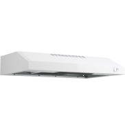 Under-cabinet white range hood with push-button controls for kitchen ventilation in home improvement appliances collection