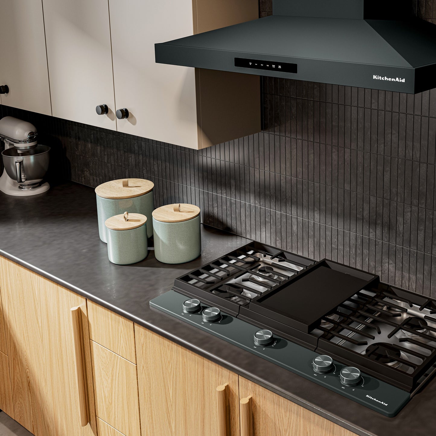 KitchenAid® 36 in. Gas Cooktop with 5 Burners and Integrated Wok Grate