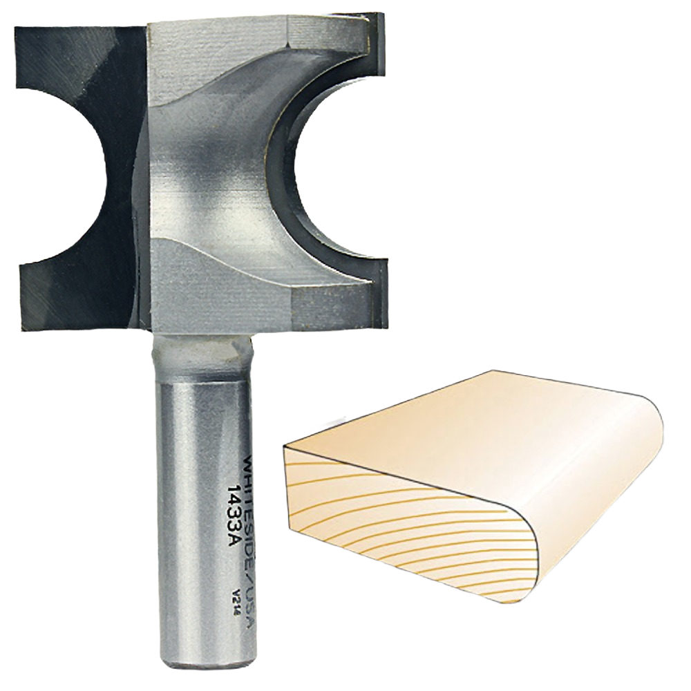 Whiteside bull nose router bit with 1/2 inch shank for rounded edges in woodworking and tool accessories collections