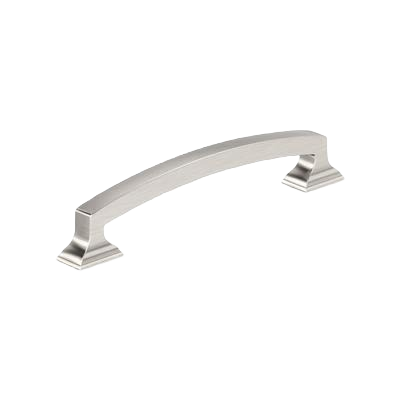 Satin nickel cabinet pull with curved design for Furniture Accessories and Cabinet Hardware collections