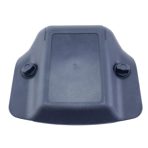 Black air cleaner cover with mounting bolts for John Deere engine and automotive parts accessories