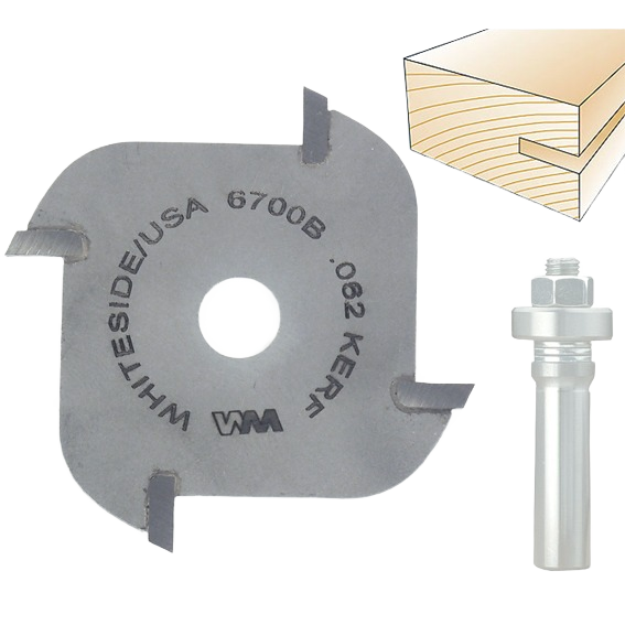 Metal slotting cutter blade with sharp teeth and matching shank bit for woodworking and home improvement tools under $50