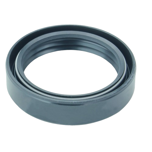 Durable black rubber seal with spring reinforcement for equipment maintenance and reliable leak prevention.