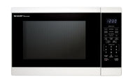 White countertop microwave oven with digital sensor controls and LED display from microwaves and kitchen appliances collection