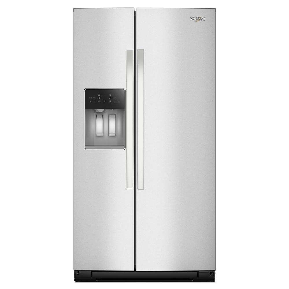 36-inch wide side-by-side stainless steel refrigerator with water and ice dispenser from Appliances collection