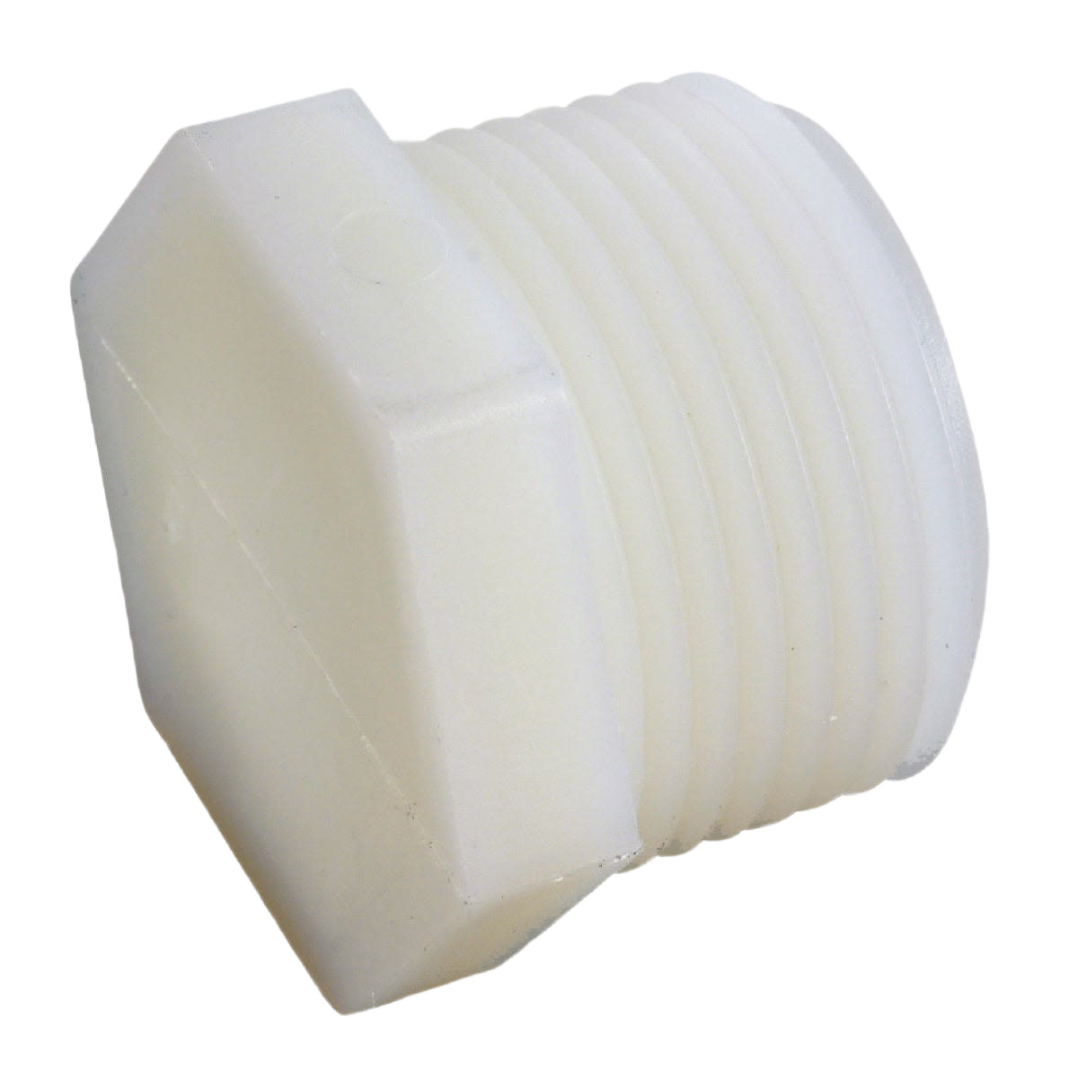 White nylon 1/4 inch plug with hex head for easy installation in plumbing and pipes & fittings collections under $25