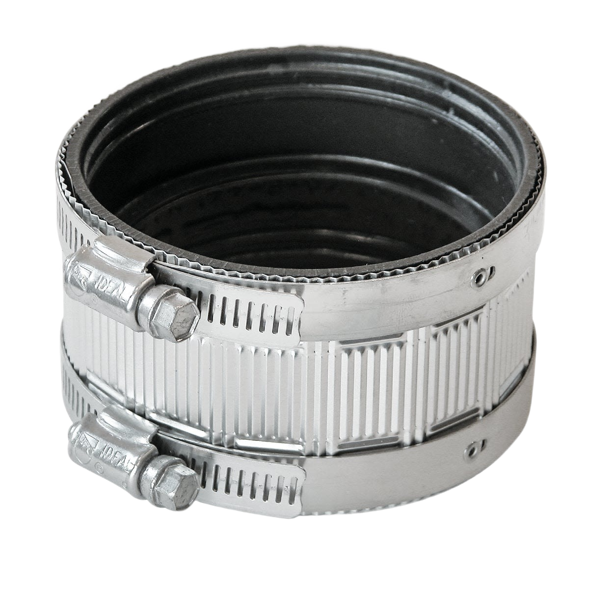 Neoprene plumbing coupling with adjustable stainless steel clamps for durable leak-resistant connections in plumbing accessories under $50