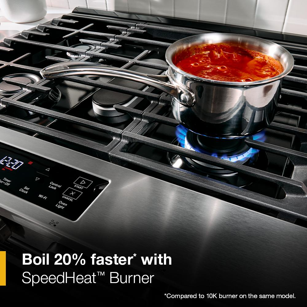 30-inch Gas Smart Range with Air Cooking Technology and Steam Clean