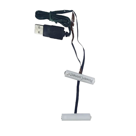 USB adapter cable with 2 AAA battery converter for powering holiday lights in Christmas and home improvement collections
