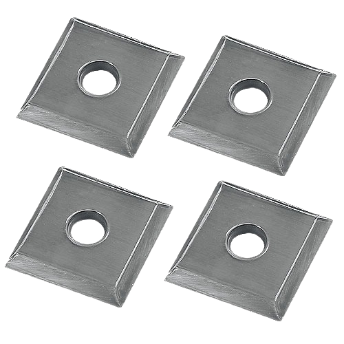 Set of four square metal chamfer trimming router bit replacement inserts for woodworking tool accessories under $100 collection