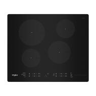 Black Whirlpool 24-inch induction cooktop with four burners and touch controls in kitchen appliances collection