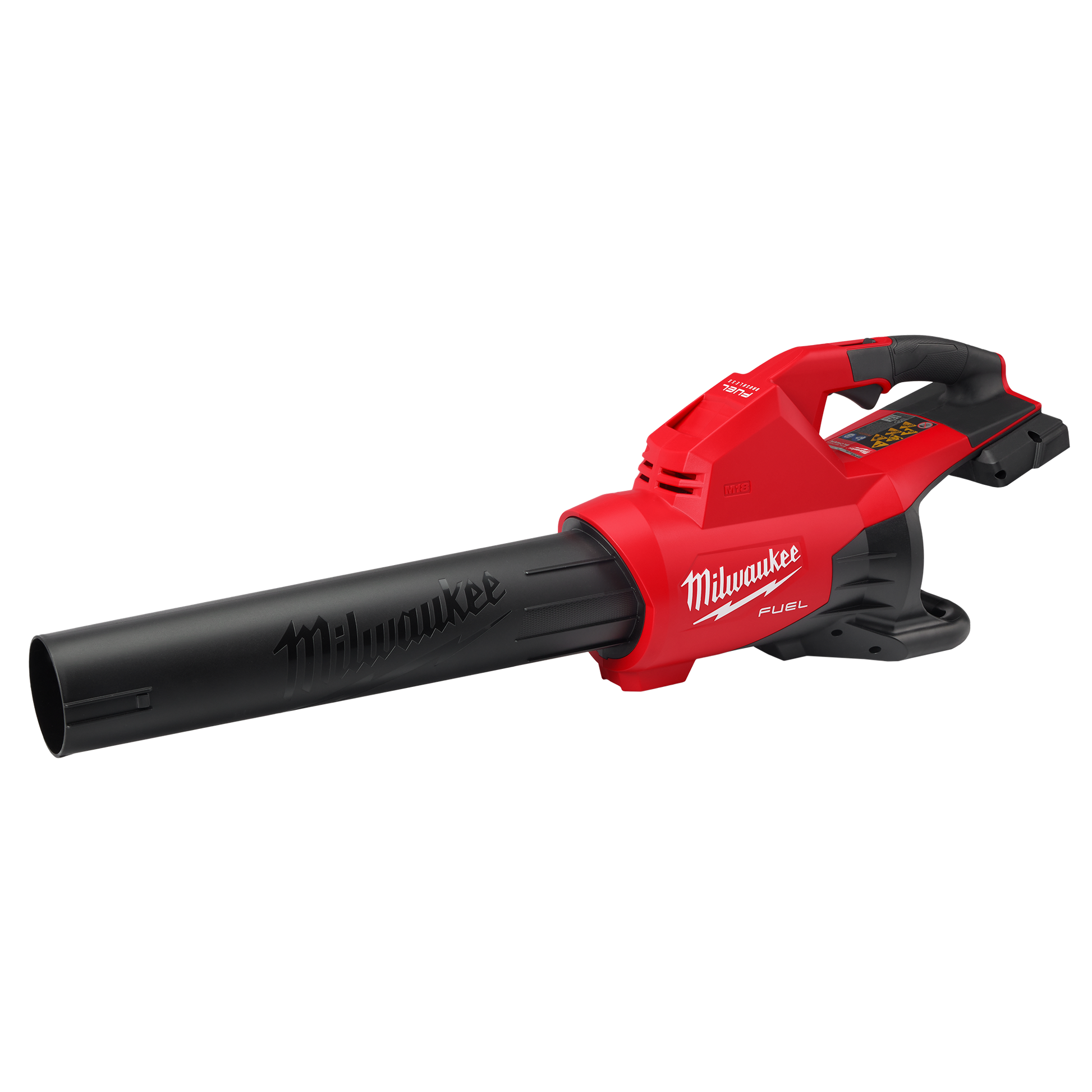 Red and black cordless blower with dual battery slots designed for efficient outdoor cleaning in tools and home improvement