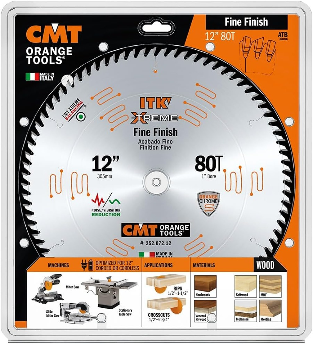 CMT Orange Tools 12" 80T Fine Finish Saw Blade