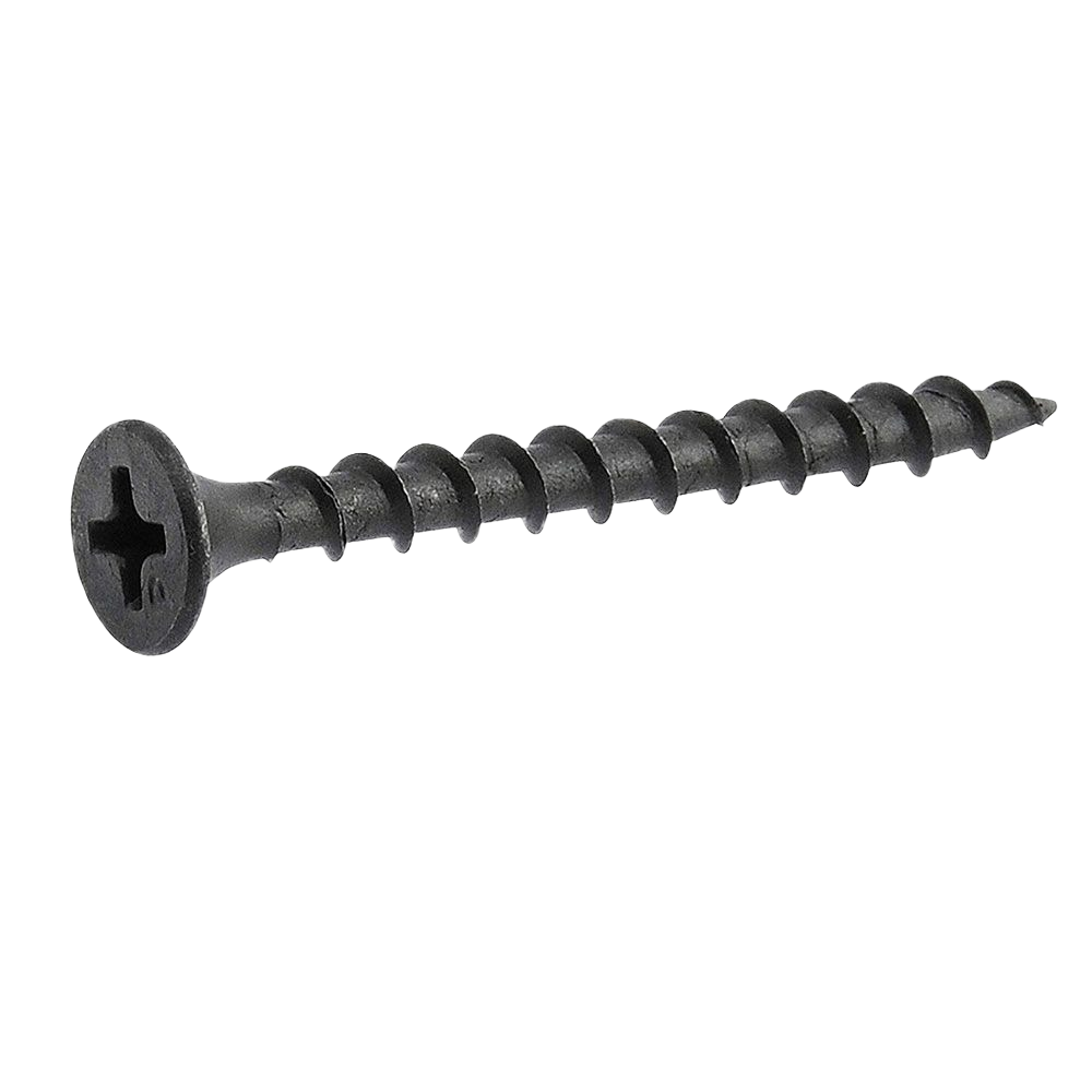 Black coarse thread drywall screw with Phillips flat head for hardware and fasteners collections under $50