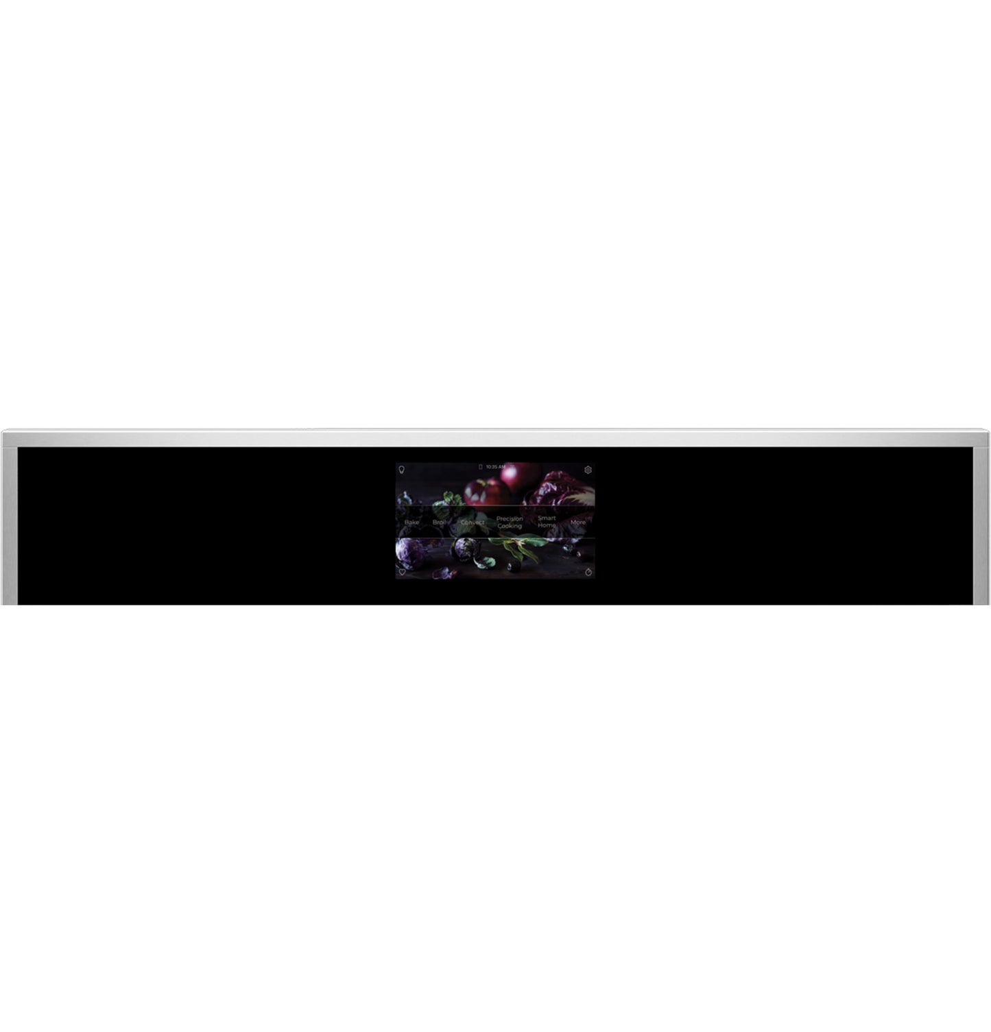 Sleek black glass touch control panel with digital display for minimalist wall oven from kitchen appliances collection