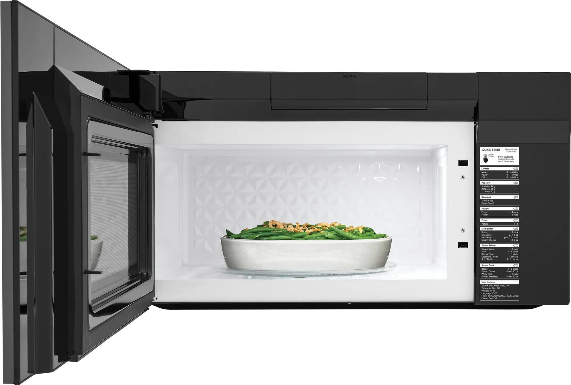 Black over-the-range microwave with sensor cook feature and spacious interior in Microwaves and Kitchen & Kitchenware collections