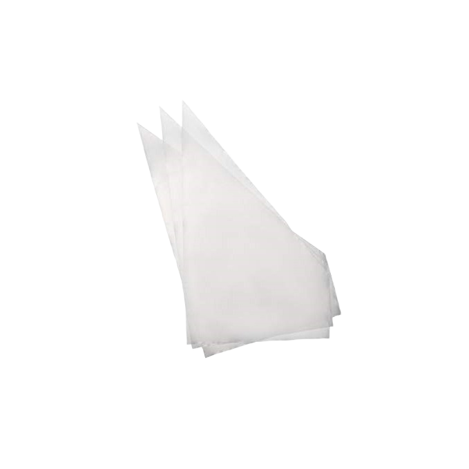 Set of three clear disposable icing bags for decorating baked goods in kitchen and home improvement projects