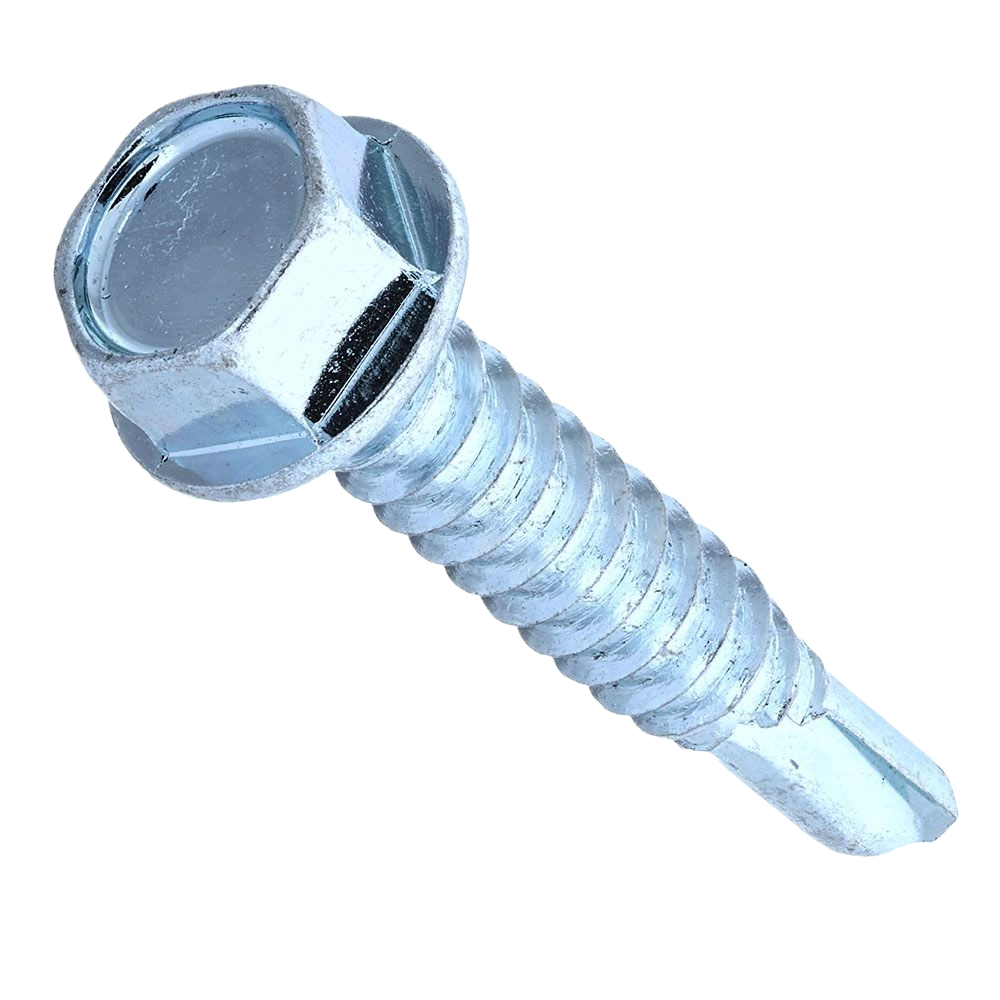 Hex washer head self drilling screw in silver finish for fasteners and hardware under $50 in home improvement collection