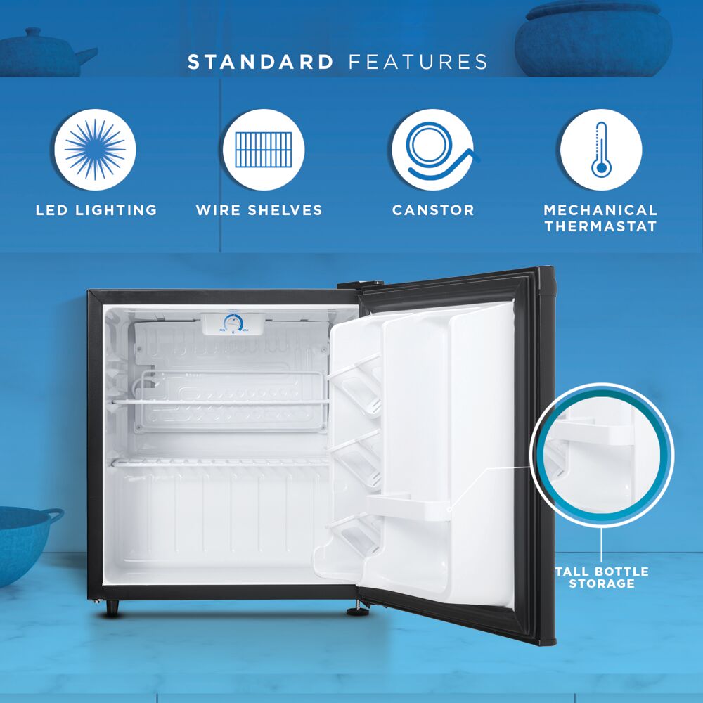 1.6 CuFt. All Refrigerator, Auto Defrost, Wire Shelves, Energy Star
