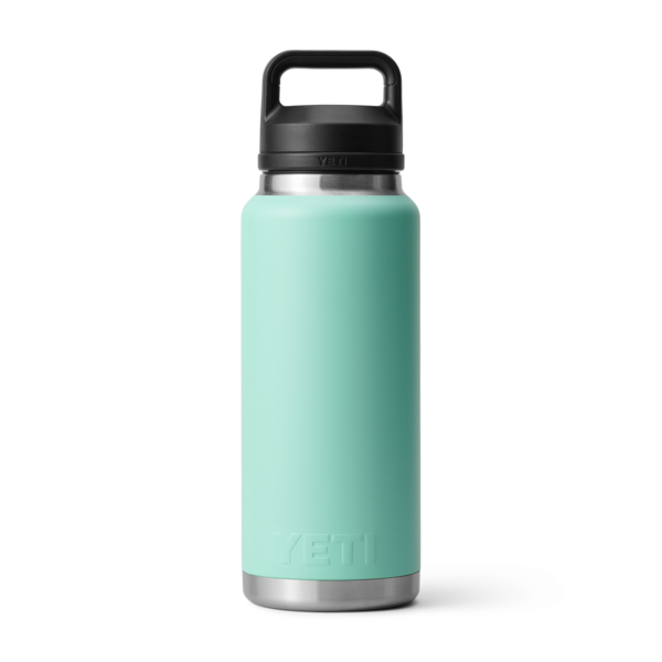 Light teal insulated stainless steel 36 oz bottle with black chug cap from Drinkware and Kitchen & Kitchenware under $100 collections