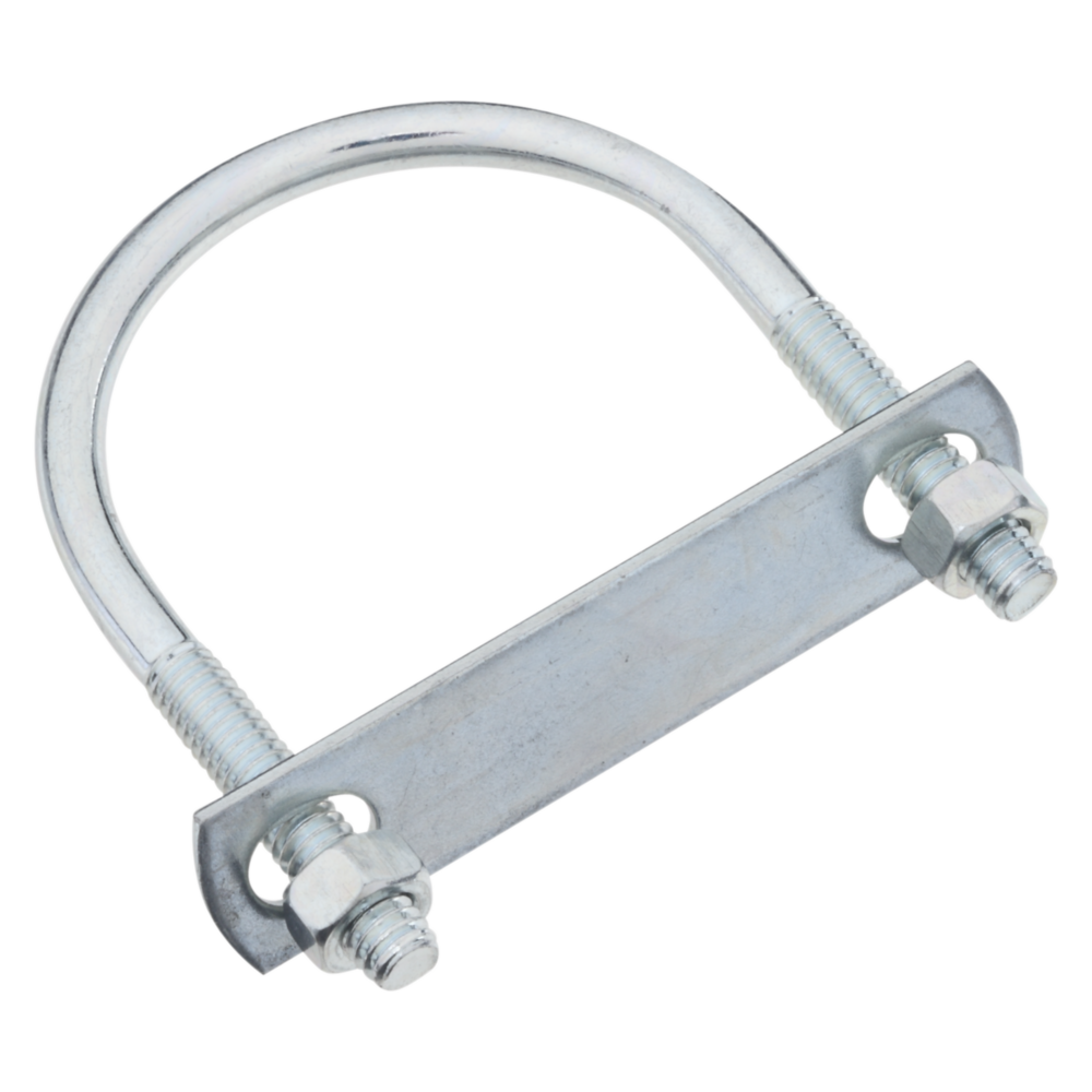 Zinc round U bolt with nuts and plate for fastening in hardware and building materials collections
