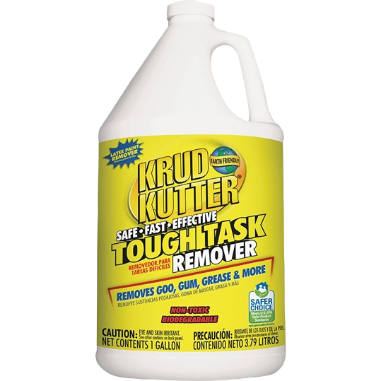 One gallon container of Rust-Oleum Krud Kutter cleaner in yellow label for tough stain removal in cleaning supplies.