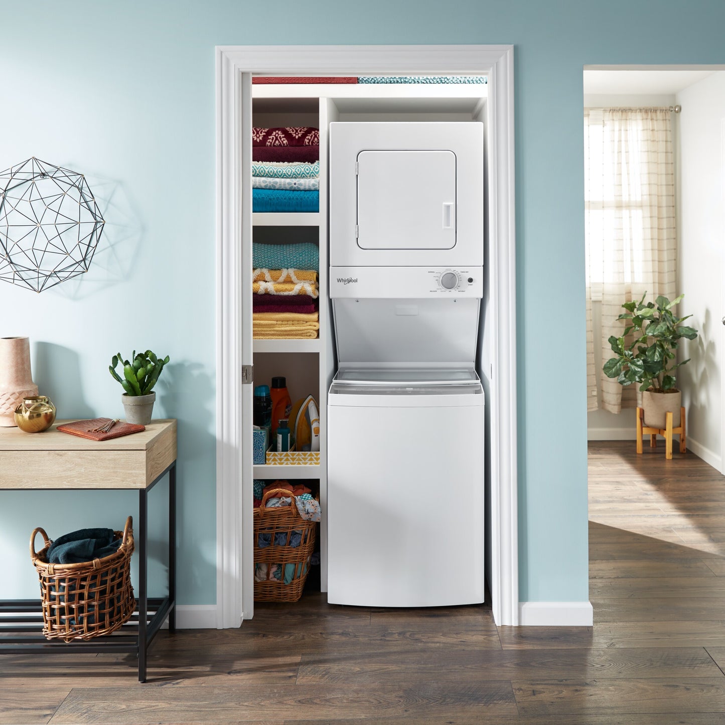 1.6 cu.ft, 120V/20A Electric Stacked Laundry Center with 6 Wash cycles and Wrinkle Shield™