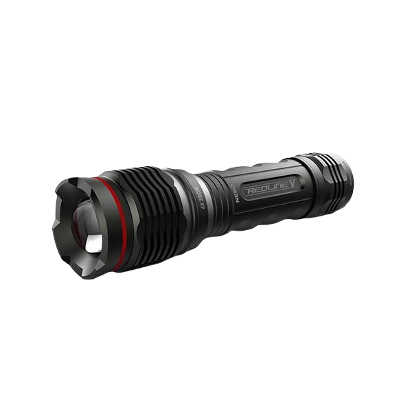 Black handheld LED flashlight with adjustable zoom and textured grip for versatile woodworking and home improvement tasks