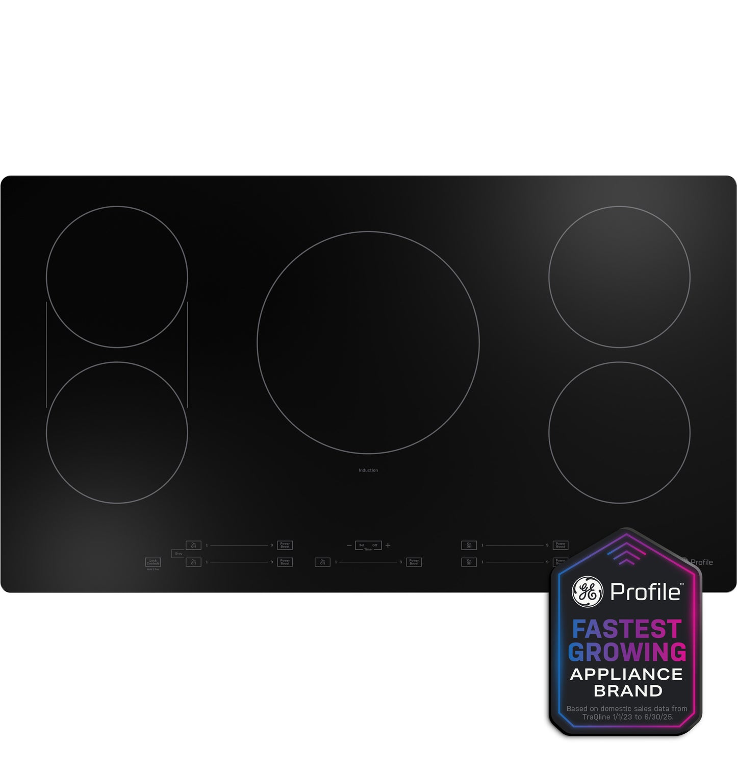 Black built-in 36-inch induction cooktop with touch controls and five cooking zones in Kitchen & Kitchenware collection