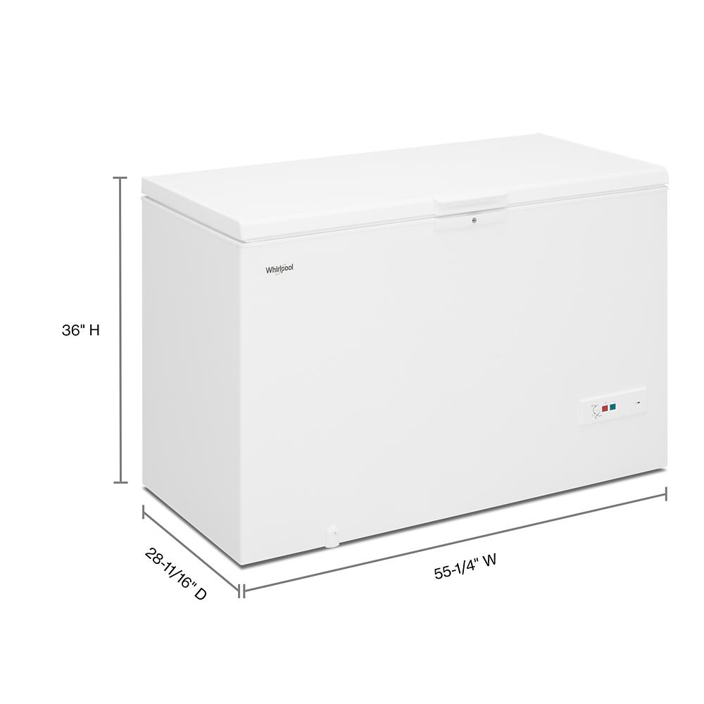 White rectangular chest freezer with top lid and control panel from Freezers & Ice Makers collection at Hartville Hardware