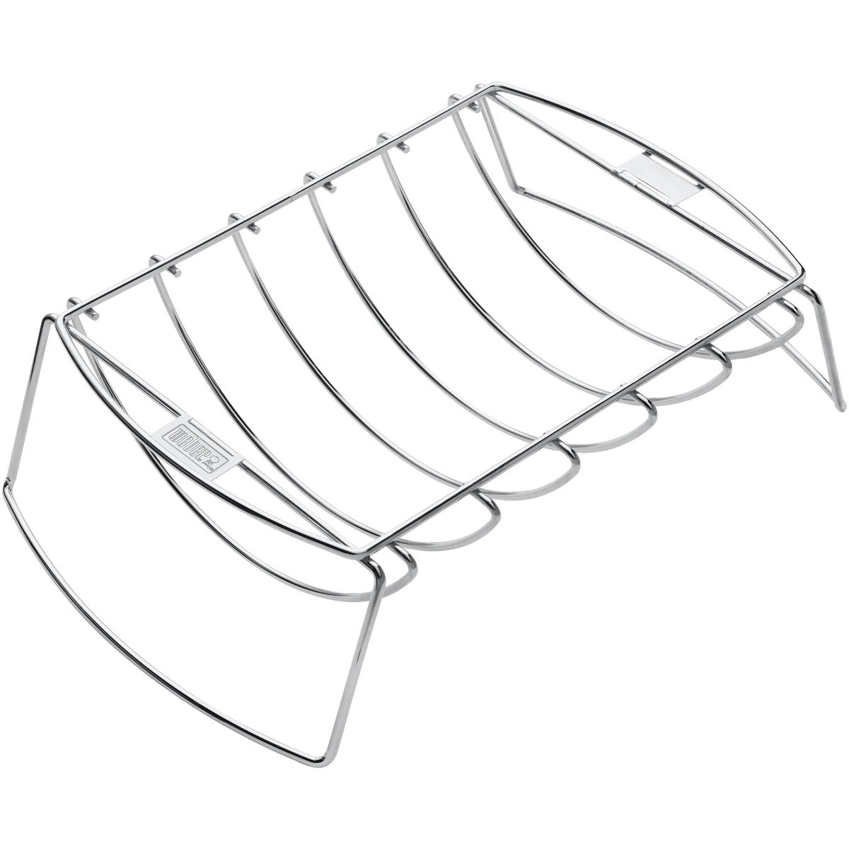 Stainless steel rib grill rack with curved design for even cooking, part of grill accessories and outdoor living collections